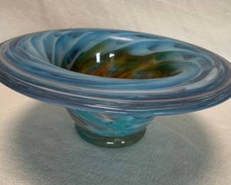Hand Blown Glass Swirl Bowl