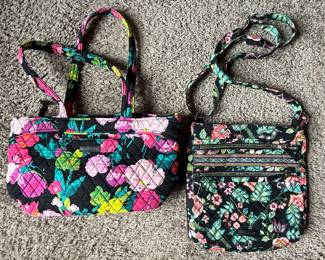 Vera Bradley Quilted Floral Print Shoulder Bag and Wallet Set