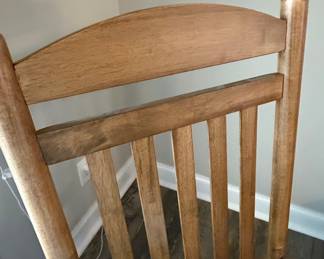 Vintage Wooden Rocking Chair with Handmade Quilt