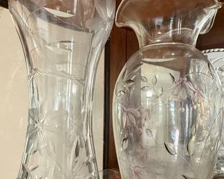 Lenox Style Etched Crystal Vase