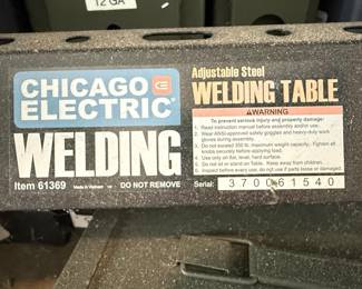 Chicago Electric Welding Adjustable Steel Welding Table with Dillon Reloading Press Mount
