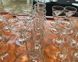Assorted Vintage Champagne Coupe Glasses and Tumblers
