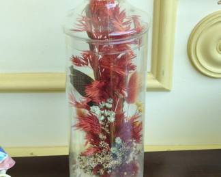 Vintage Dried Flower Arrangement in Apothecary Jar