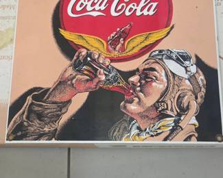 CocaCola Your Thirst Takes Wings Porcelain Sign by Ande Rooney