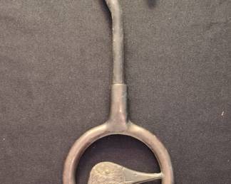 Vintage Brass Duck Head Fireplace Damper Pull Hook