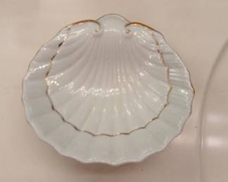 Lenox Seashell Shaped Porcelain Dish with Gilt Rim