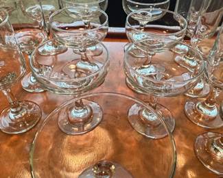 Assorted Vintage Champagne Coupes and Tall Tumblers