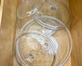 Assorted Pyrex and CorningWare Glass Pot Lids