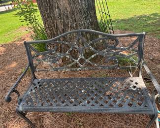 Ornate Cast Aluminum Garden Bench
