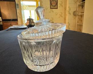 Pressed Glass Covered Jar third image