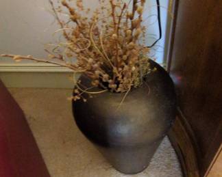 Large Ceramic Vase with Dried Botanicals