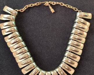 Napier Gold Tone Textured Geometric Necklace