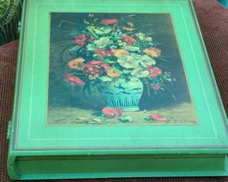 Vintage Decorative Hinged Box with Floral Still Life