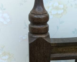 Vintage Wooden Headboard with Wrought Iron Insert third image