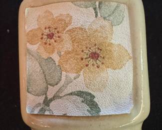 Ceramic Trinket Box with Floral Decal