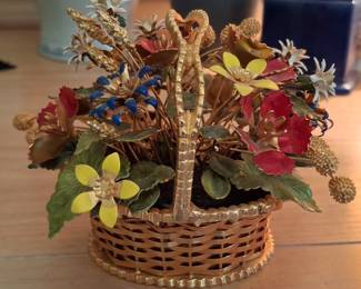 Jane Hutcheson for Gorham Fleurs des Sicles Gilt Metal and Enamel Floral Arrangement second image