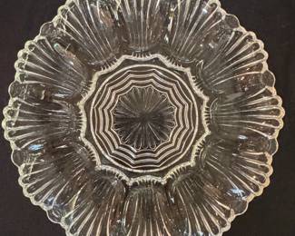 Press Glass Deviled Egg Dish