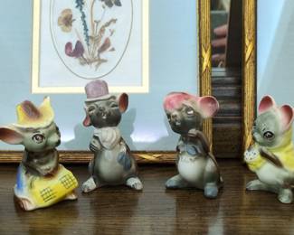 Anthropomorphic Mice Salt and Pepper Shakers, Set of , Japan