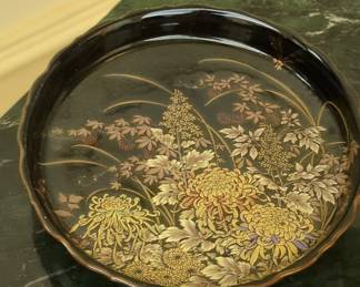 Shibata TenmokuKiku Japanese Porcelain Plate