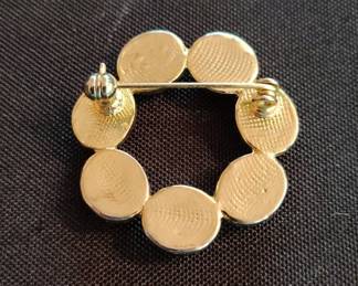 Scarab Wreath Brooch with Assorted Cabochon Stones second image
