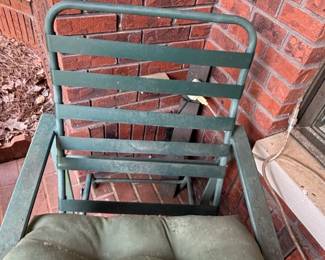 Green Metal Patio Chair with Cushions second image
