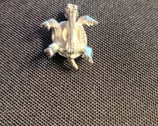 Monet Turtle Brooch with Green Stone second image