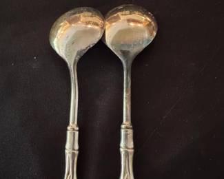Bamboo Handle Serving Spoons Pair second image