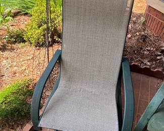 Outdoor Swivel Rocker Chair with Mesh Sling Fabric