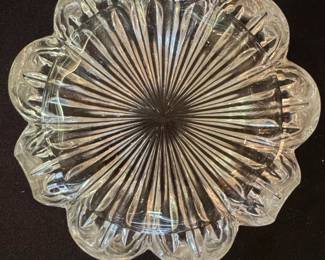Pressed Glass Deviled Egg Plate  Flower Shape