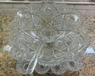 Imperial Glass Whirling Star Punch Bowl Set with Cups and Ladle second image