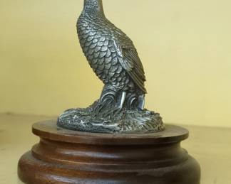 Chilmark Fine Pewter Ringneck Pheasant Figurine on Wooden Base