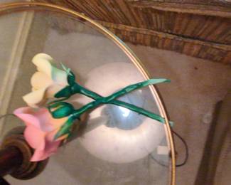 Vintage Glass Rose Sculpture