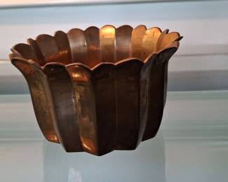 Vintage Copper Fluted Mold or Planter