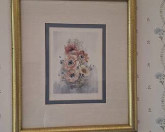 Framed Floral Lithographs Set of  second image