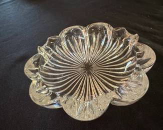 Pressed Glass Deviled Egg Plate  Flower Shape third image