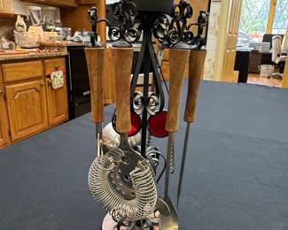 Vintage Cocktail Shaker Set with Candle Holder