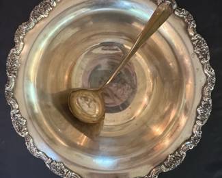 Silver Plate Punch Bowl with Ladle, possibly Gorham
