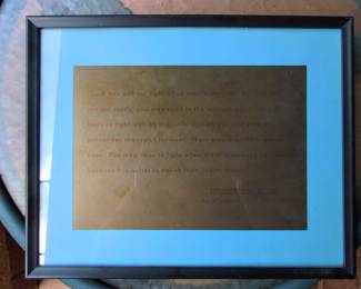 Framed Churchill quote
