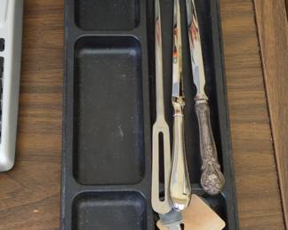 Vintage Carving Set with Tray