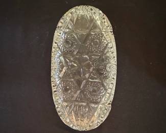 American Brilliant Period Cut Glass Celery Dish third image