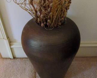 Large Ceramic Vase with Decorative Branches