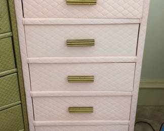 Pink Quilted Vinyl Drawer Chest