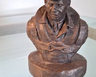 Bronze Bust of a WWII Bomber Pilot by Michael Garman
