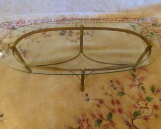 Brass frame coffee table