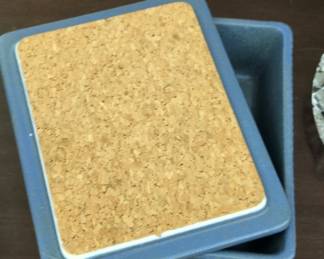 Blue Ceramic Ashtray with Cork Lid second image