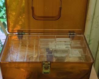 Vintage Wilson WilHold Amber Plastic Sewing Box