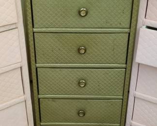 MidCentury Modern Quilted Vinyl Drawer Chest