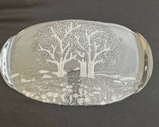 Etched Glass Platter