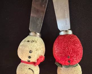 Set of Snowman Cheese Spreaders