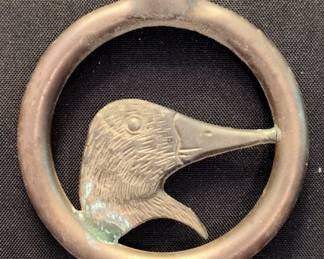 Vintage Brass Duck Head Fireplace Damper Pull Hook second image